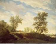 Ruysdael Salomon van Landscape with Christ on the Road to Emmaus  - Hermitage